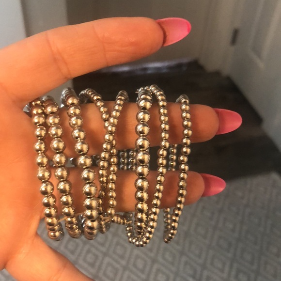 Fun silver stackable bracelets - Picture 2 of 2